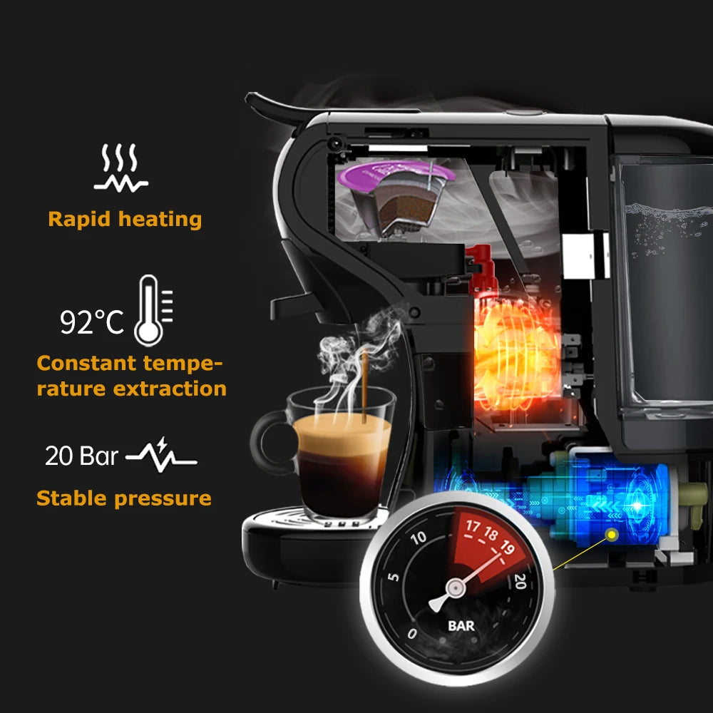 HiBREW 4-in-1 Multi-Capsule Espresso Machine with Milk Frother