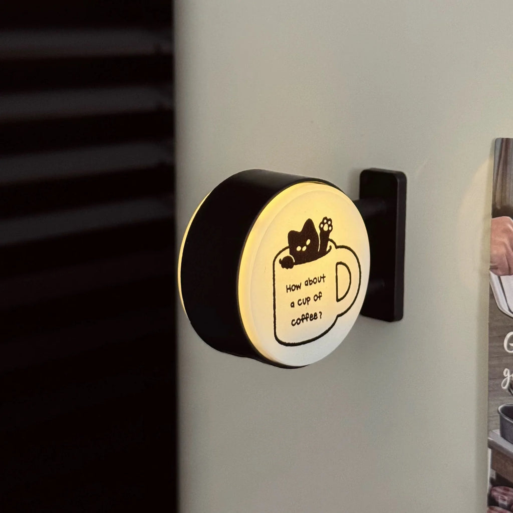 Coffee Corner Creative Atmosphere Light Sign Fridge Magnet Magnetic Home Miniature Pegboard Coffee Shop Glowing Decoration