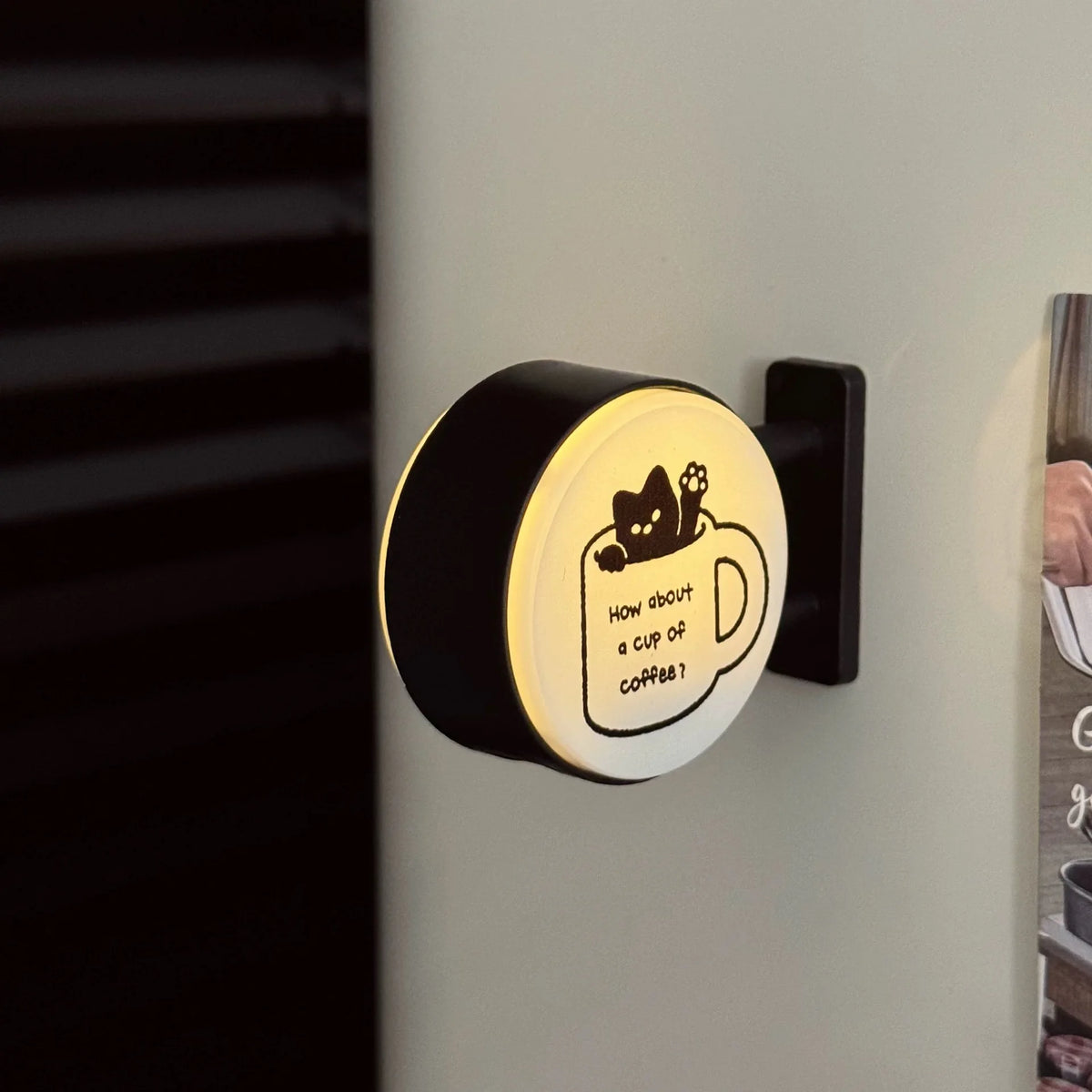 Coffee Corner Creative Atmosphere Light Sign Fridge Magnet Magnetic Home Miniature Pegboard Coffee Shop Glowing Decoration