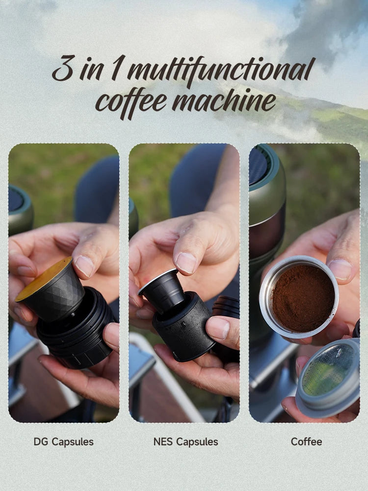 HiBREW Portable Espresso Machine | Battery-Powered Capsule & Ground Coffee Maker