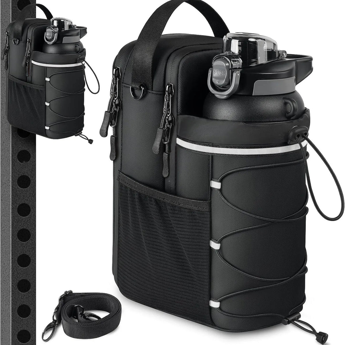 Specialized Gym Magnetic Water Bottle Bag, Large-Capacity Outdoor Sports Magnetic Water Cup Bag Cross-Body Backpack