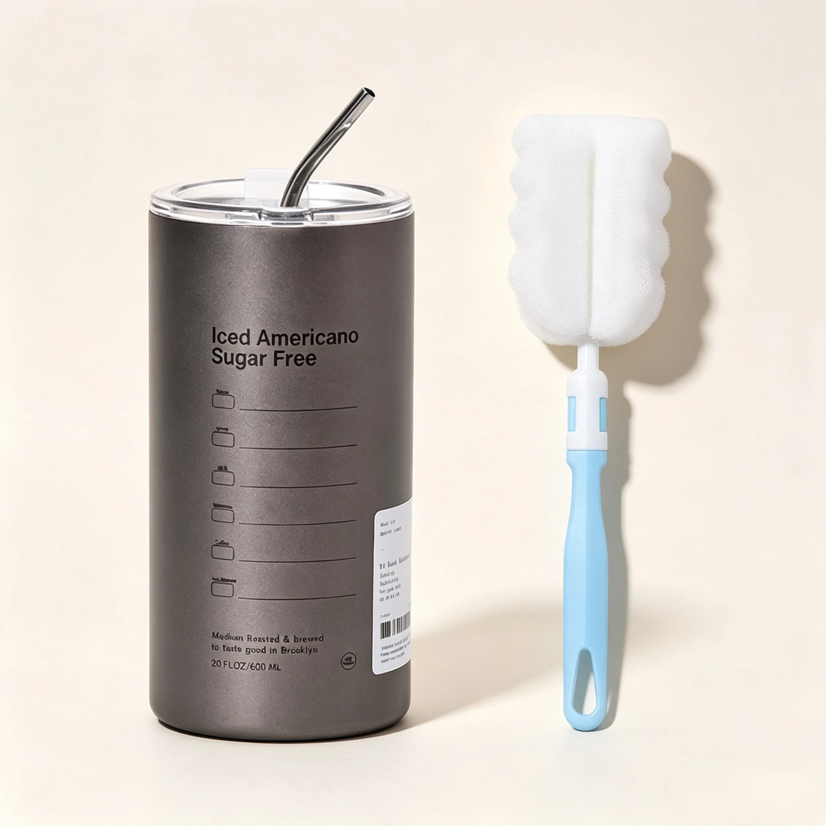 600ml Thermos Portable Stainless Steel Coffee Cup Thermos Bottle with Straw Insulation Drinkware Does Not Contain BPA