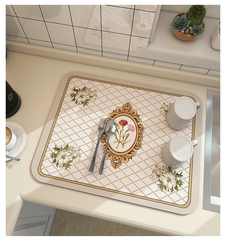 Coffee Bar Mat Non-Slip Absorbent Drip Tray | Espresso Machine Accessory