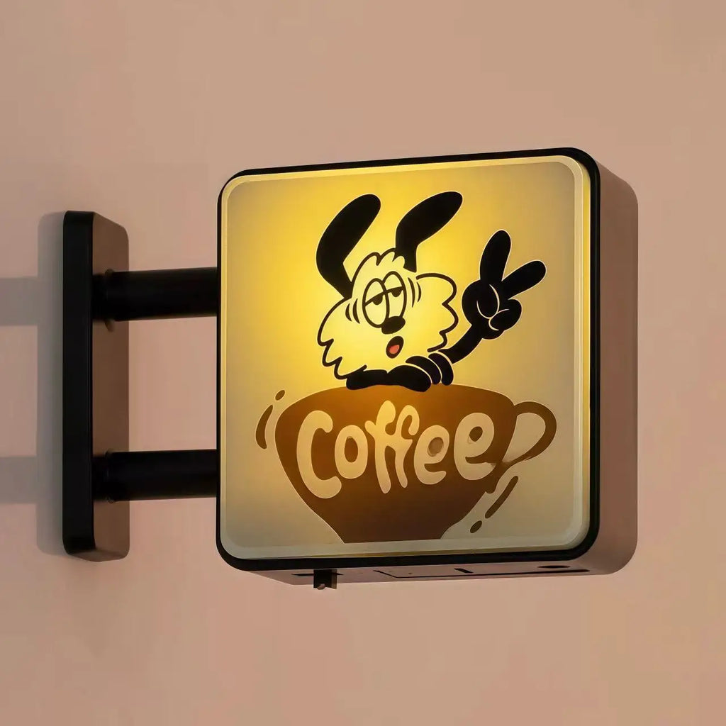 Coffee Corner Creative Atmosphere Light Sign Fridge Magnet Magnetic Home Miniature Pegboard Coffee Shop Glowing Decoration