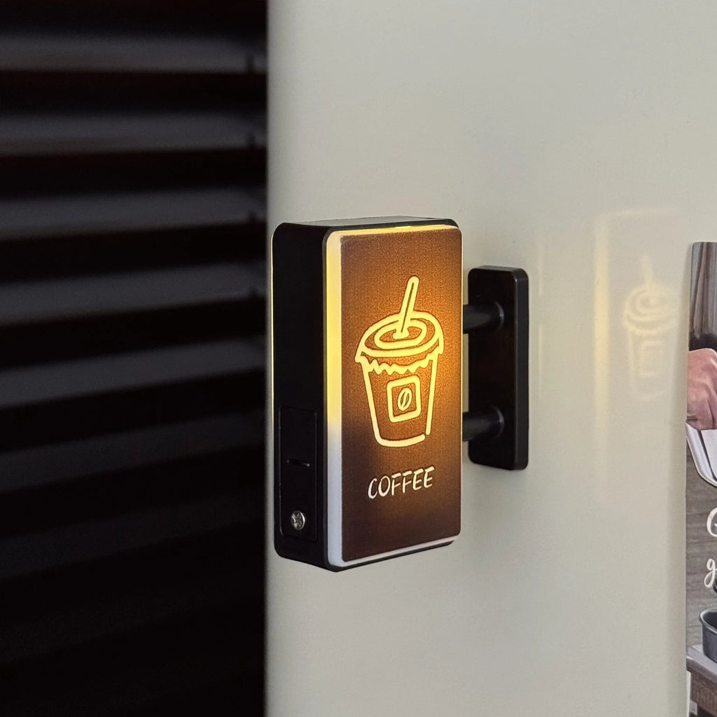 Coffee Corner Creative Atmosphere Light Sign Fridge Magnet Magnetic Home Miniature Pegboard Coffee Shop Glowing Decoration
