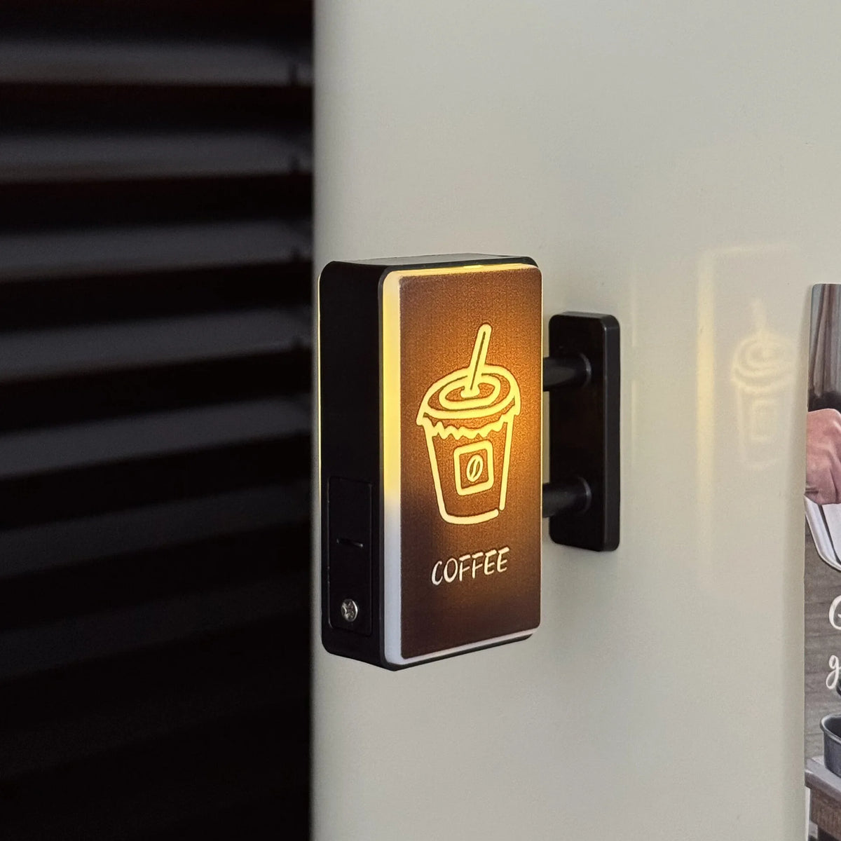 Coffee Corner Creative Atmosphere Light Sign Fridge Magnet Magnetic Home Miniature Pegboard Coffee Shop Glowing Decoration