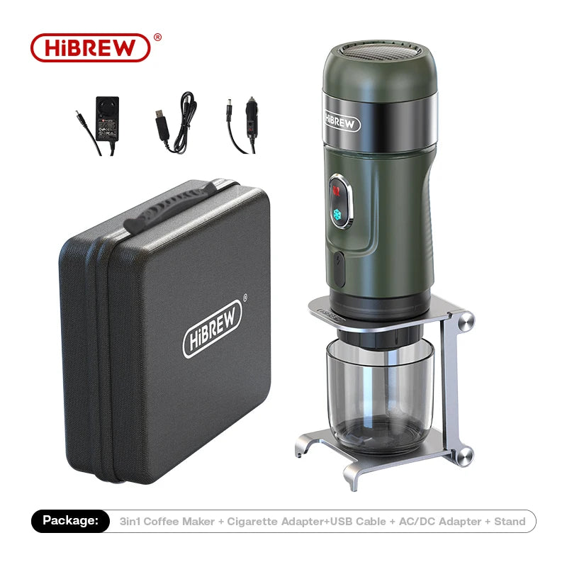 HiBREW Portable Espresso Machine | Battery-Powered Capsule & Ground Coffee Maker