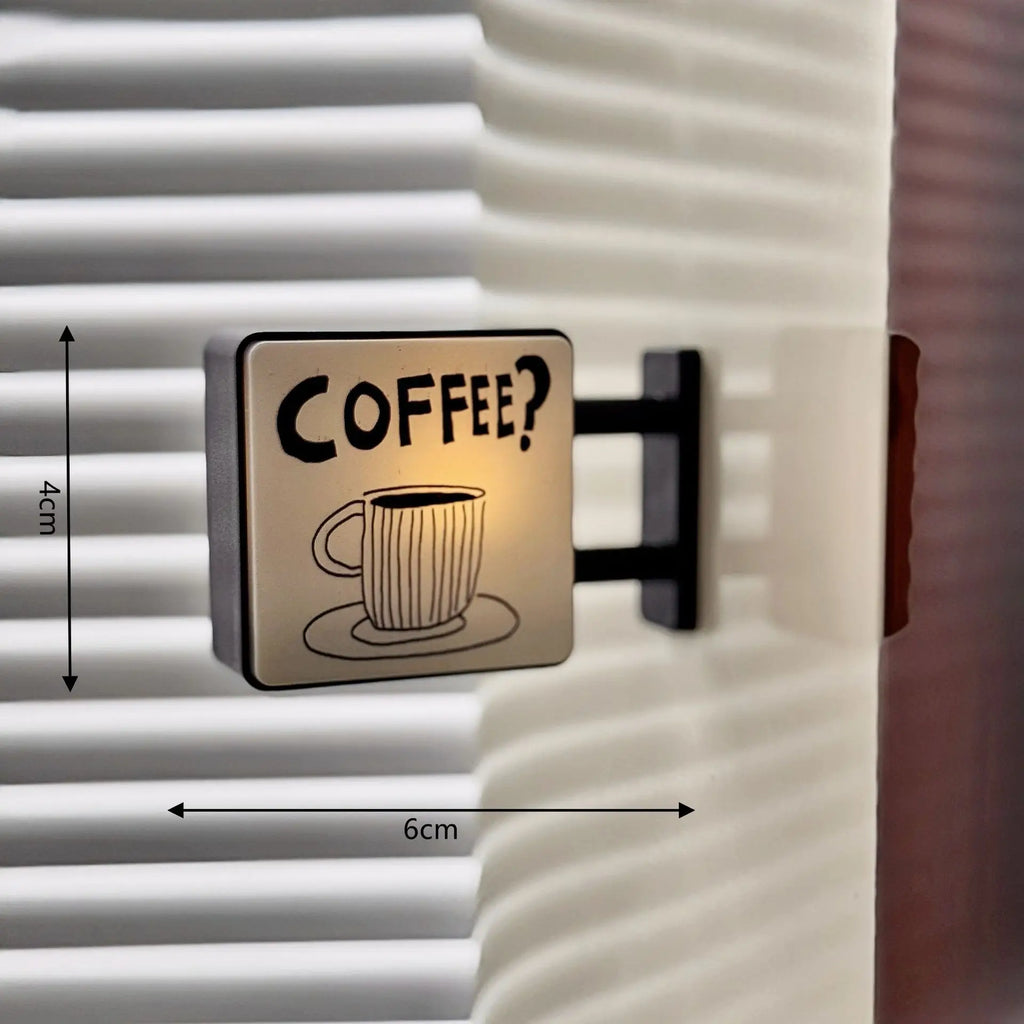 Coffee Corner Creative Atmosphere Light Sign Fridge Magnet Magnetic Home Miniature Pegboard Coffee Shop Glowing Decoration