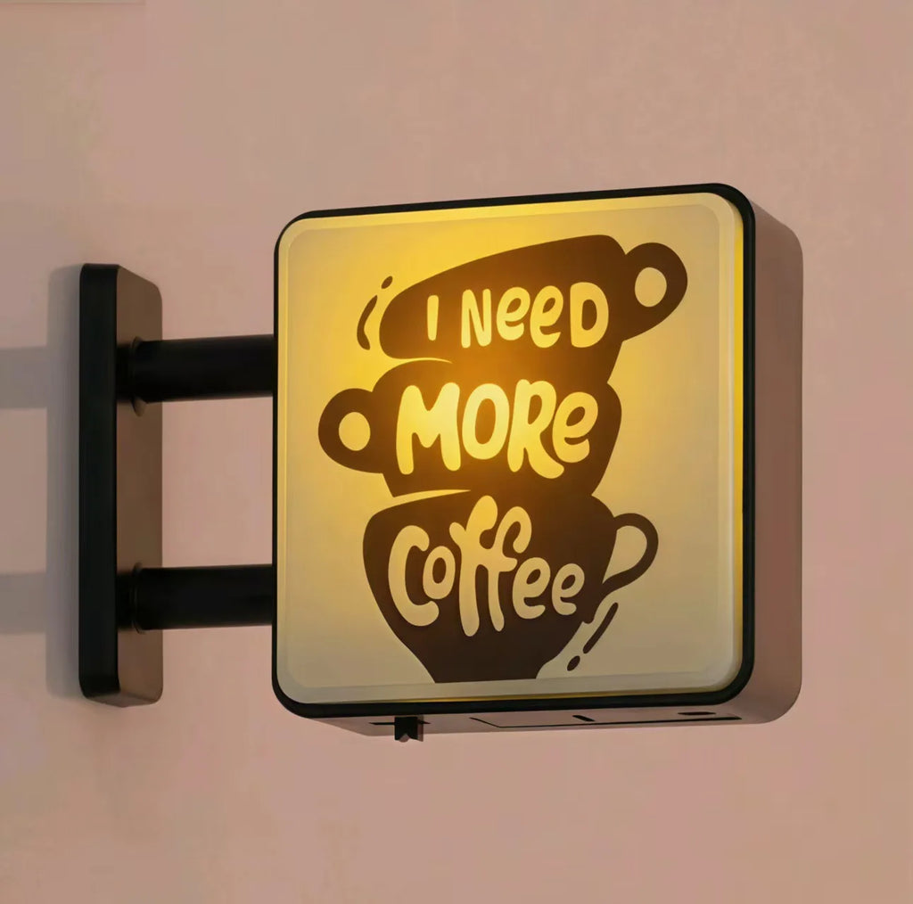 Coffee Corner Creative Atmosphere Light Sign Fridge Magnet Magnetic Home Miniature Pegboard Coffee Shop Glowing Decoration