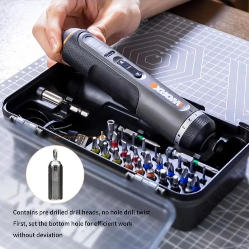 Worx WX242 Cordless Screwdriver Set – 30-Piece Bit Kit