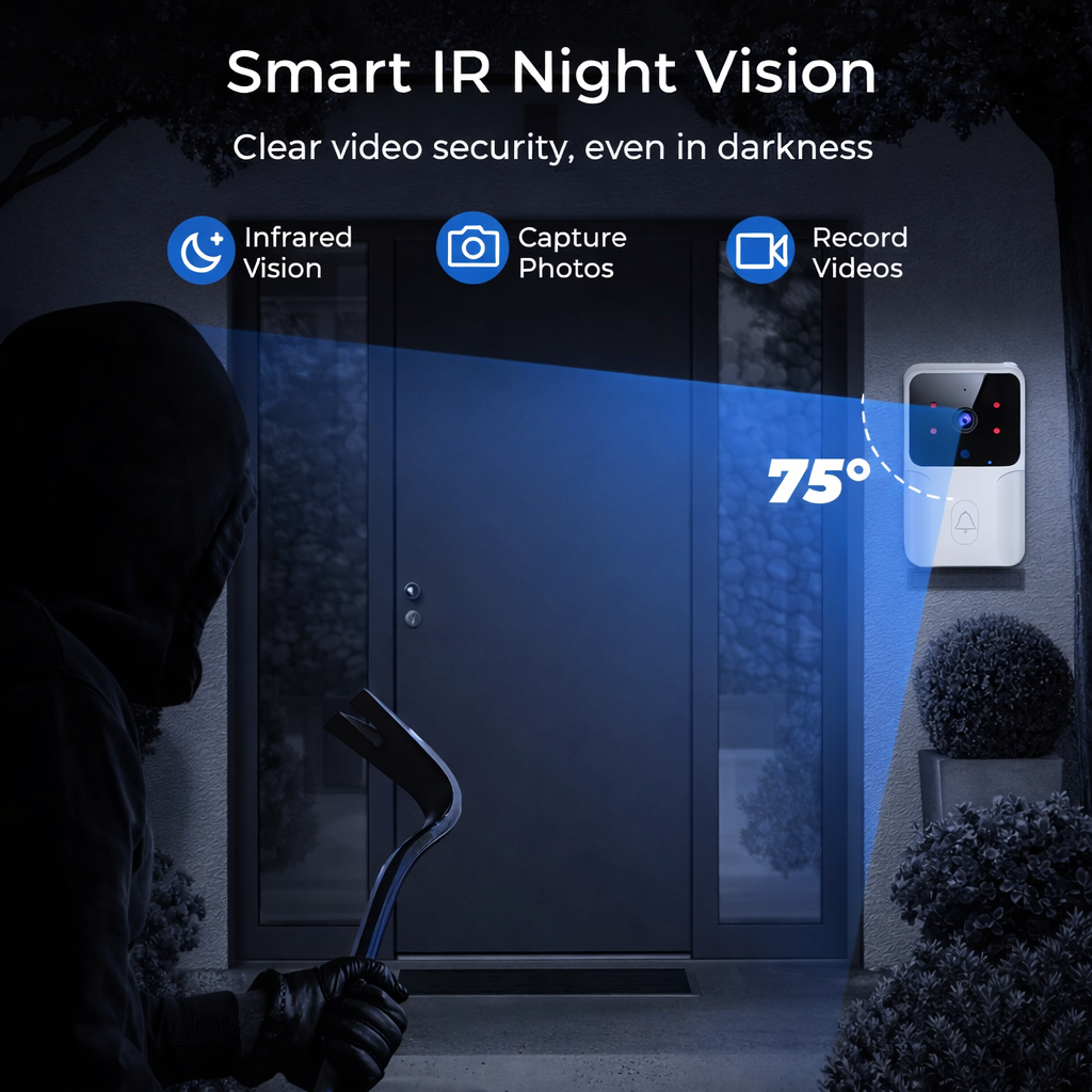 Smart Video Doorbell Camera WiFi Two-Way Talk Night Vision