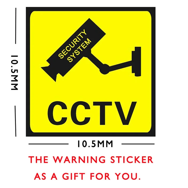 Dummy CCTV Camera with LED – Black/White Fake Security Deterrent