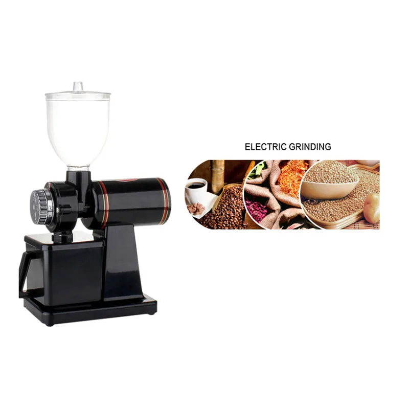 Electric Flat Burr Coffee Grinder 250g Hopper Red/Black
