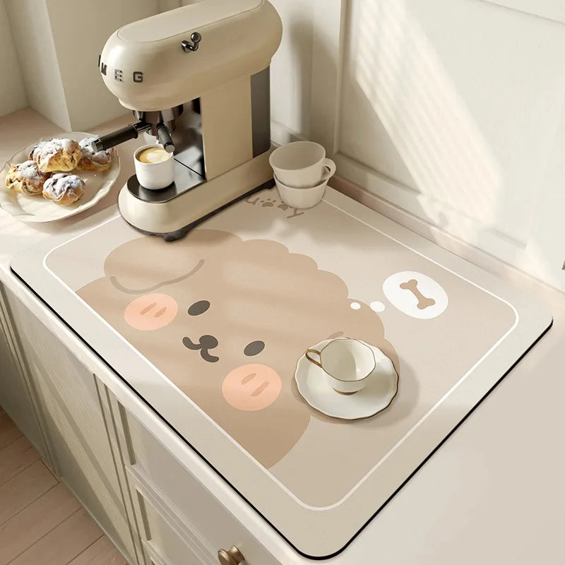 Coffee Bar Mat Non-Slip Absorbent Drip Tray | Espresso Machine Accessory