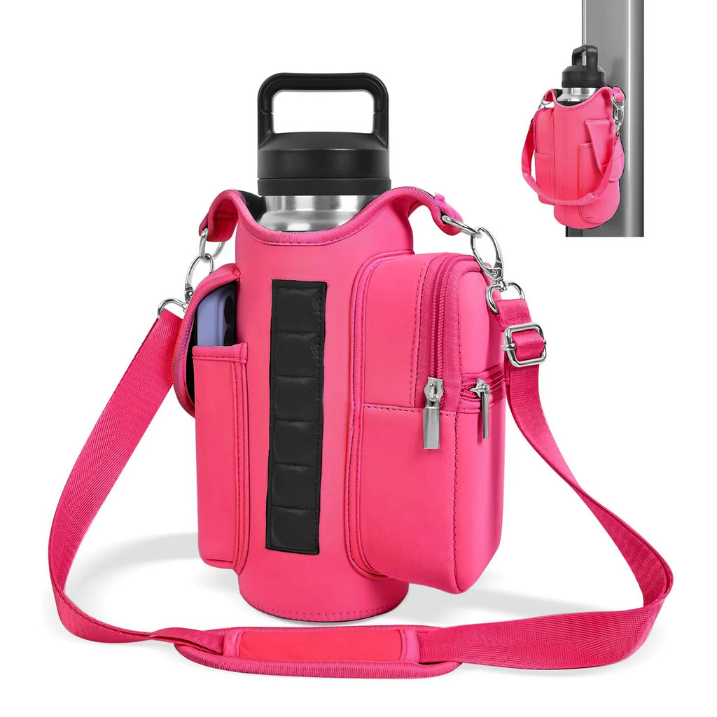 40oz Magnetic Water Bottle Carrier with Adjustable Strap