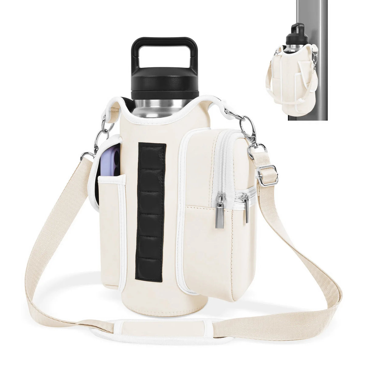 40oz Magnetic Water Bottle Carrier with Adjustable Strap