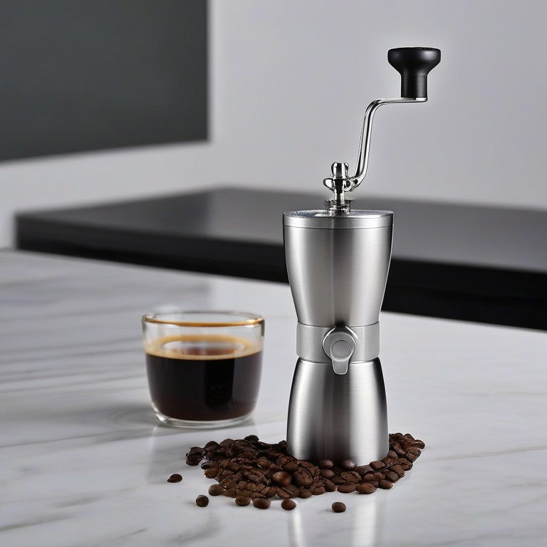 HiBREW Manual Coffee Grinder Aluminum Conical Burr Capacity 22g Hand Coffee Grinder with 11 Levels Adjustable Setting Pour Over