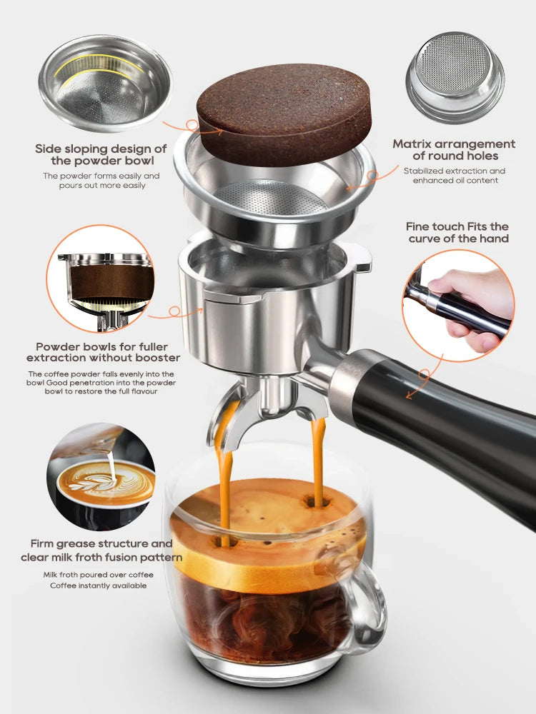 HiBREW H10A Semi-Automatic Espresso Machine 20 Bar 58mm Portafilter