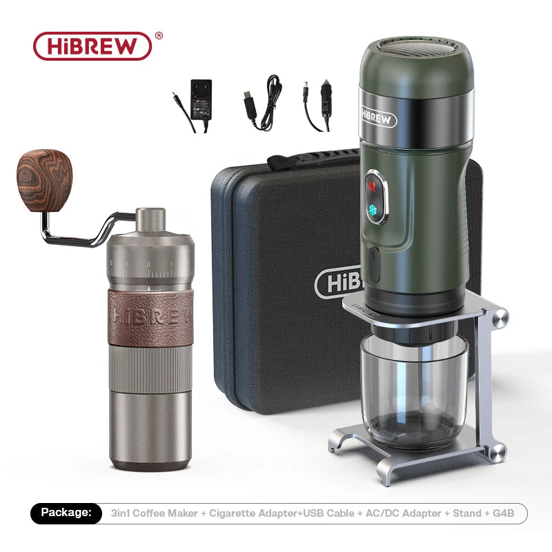 HiBREW Portable Espresso Machine | Battery-Powered Capsule & Ground Coffee Maker