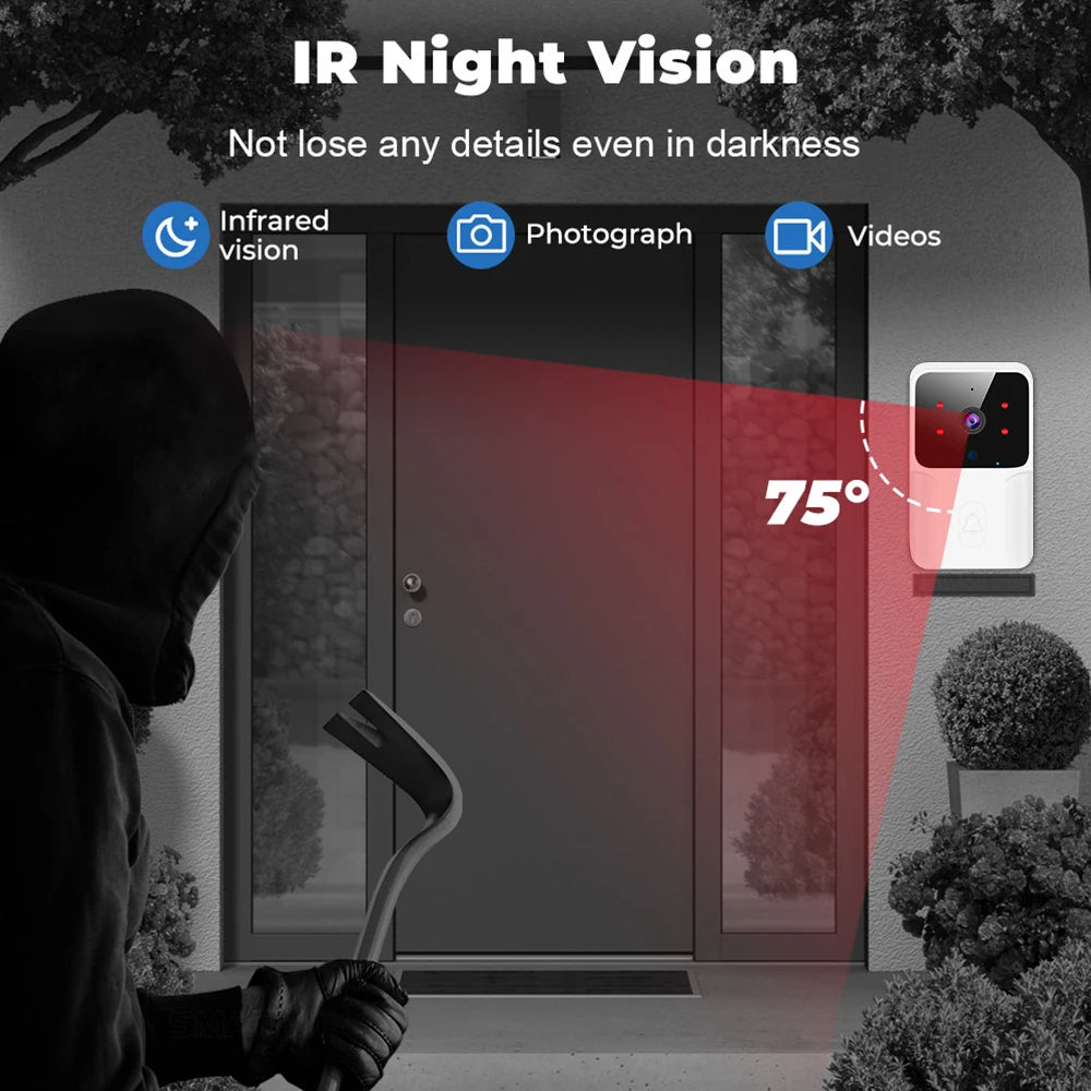Smart Video Doorbell Camera WiFi Two-Way Talk Night Vision