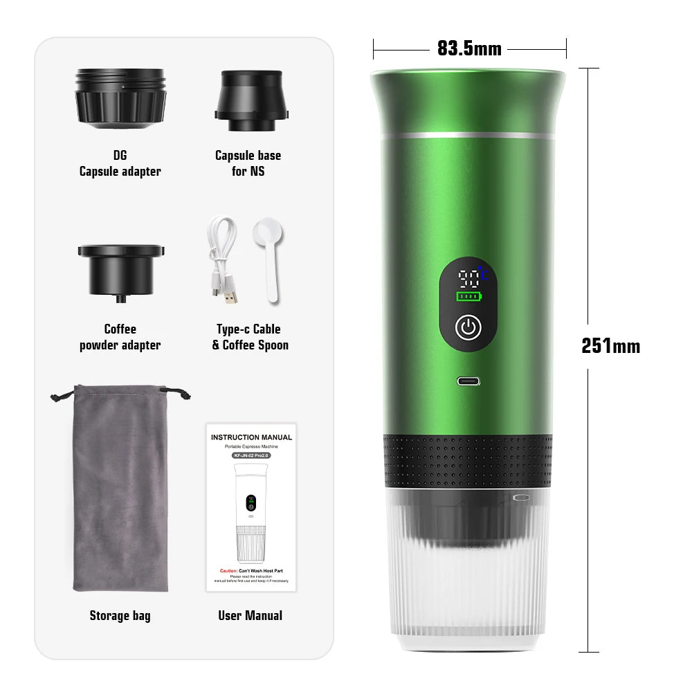 DENOKIN Portable Espresso Machine 20 Bar Digital Display